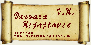Varvara Mijajlović vizit kartica